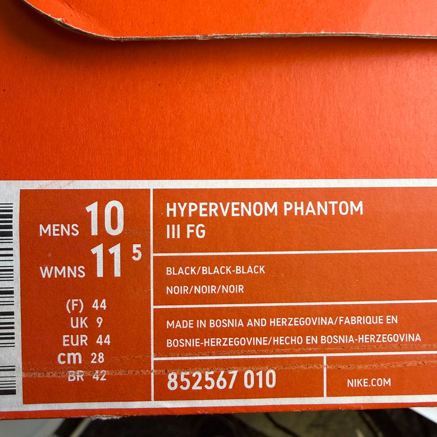 Nike Hypervenom Phantom Iii Elite Fg ‘Stealth Ops’ Blackout Football Boots Uk 9