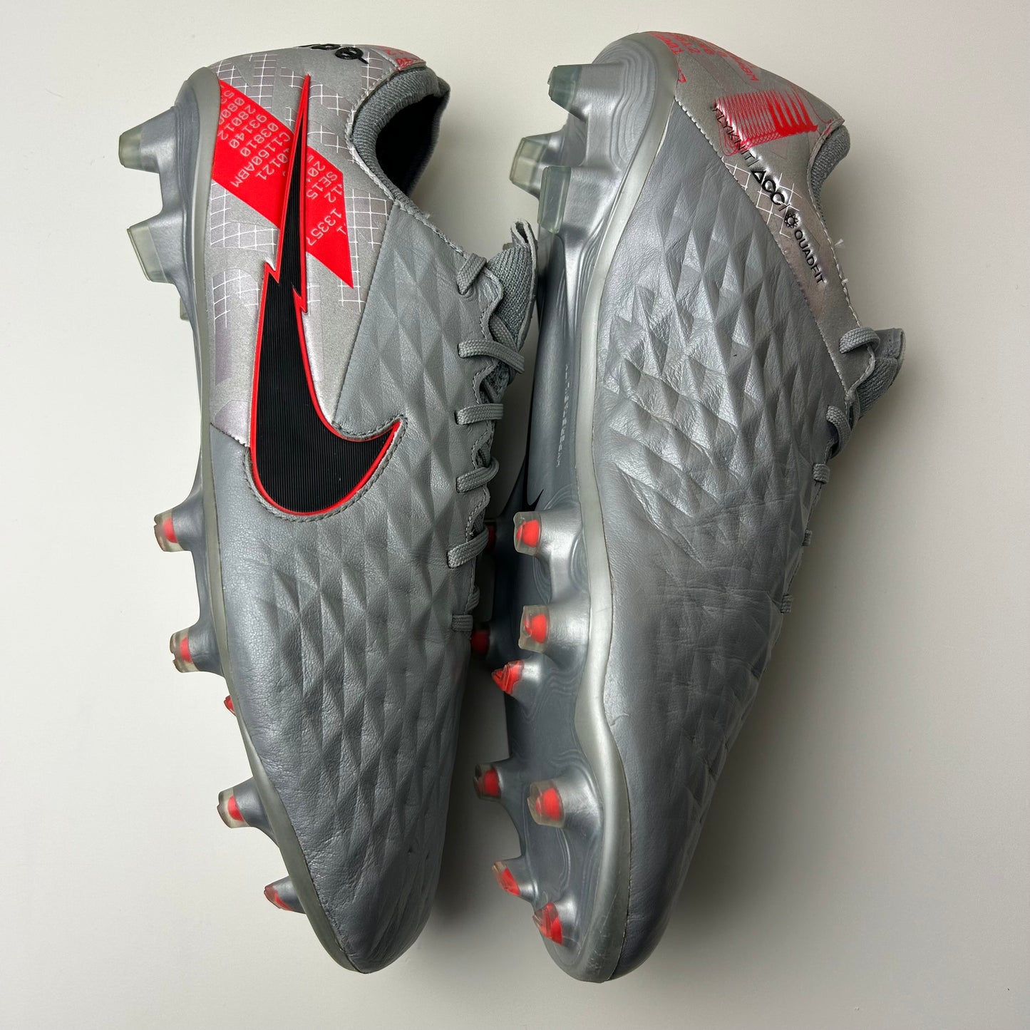 Nike Tiempo Legend 8 Elite Fg Football Boots ‘Metallic Grey Crimson’ Uk 9
