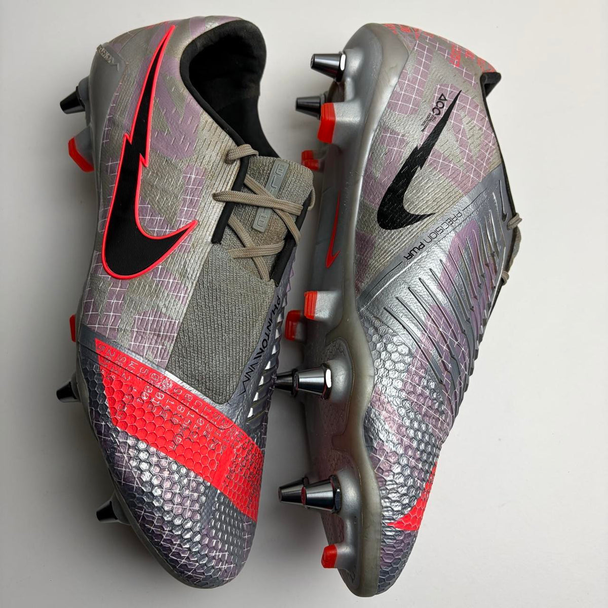 Nike Phantom Venom Elite Sg Silver Football Boots Uk 8.5 Rare