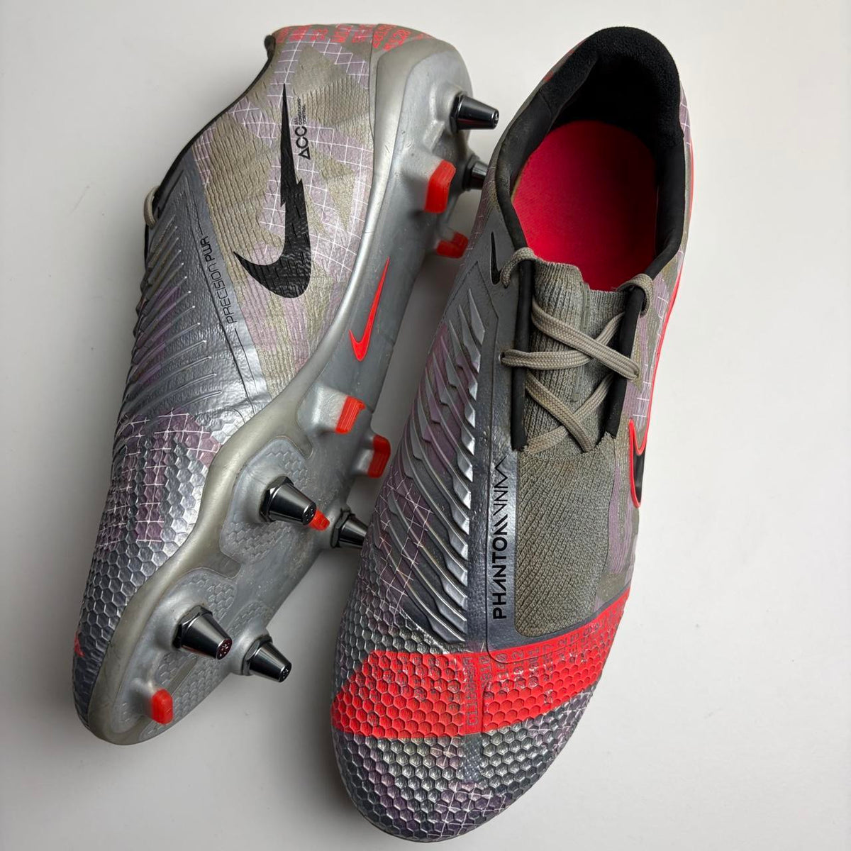 Nike Phantom Venom Elite Sg Silver Football Boots Uk 8.5 Rare
