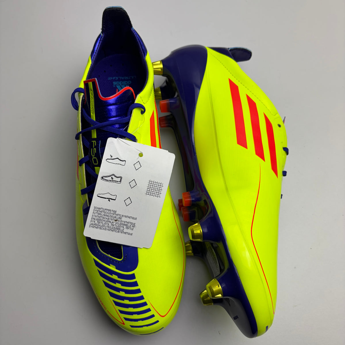 Adidas F50 Adizero Sg Elite Football Boots Yellow Uk 7 With Tags