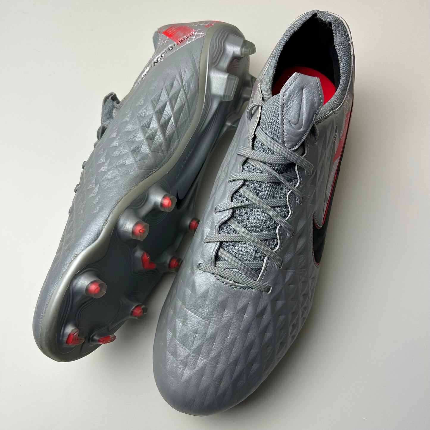 Nike Tiempo Legend 8 Elite Fg Football Boots ‘Metallic Grey Crimson’ Uk 9