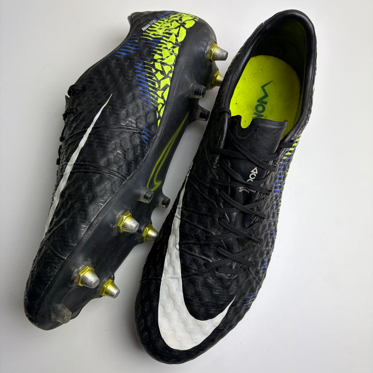 Nike Hypervenom Phinish Ii Elite Sg Anti Clog ‘Black Volt’ Football Boots Uk 8.5